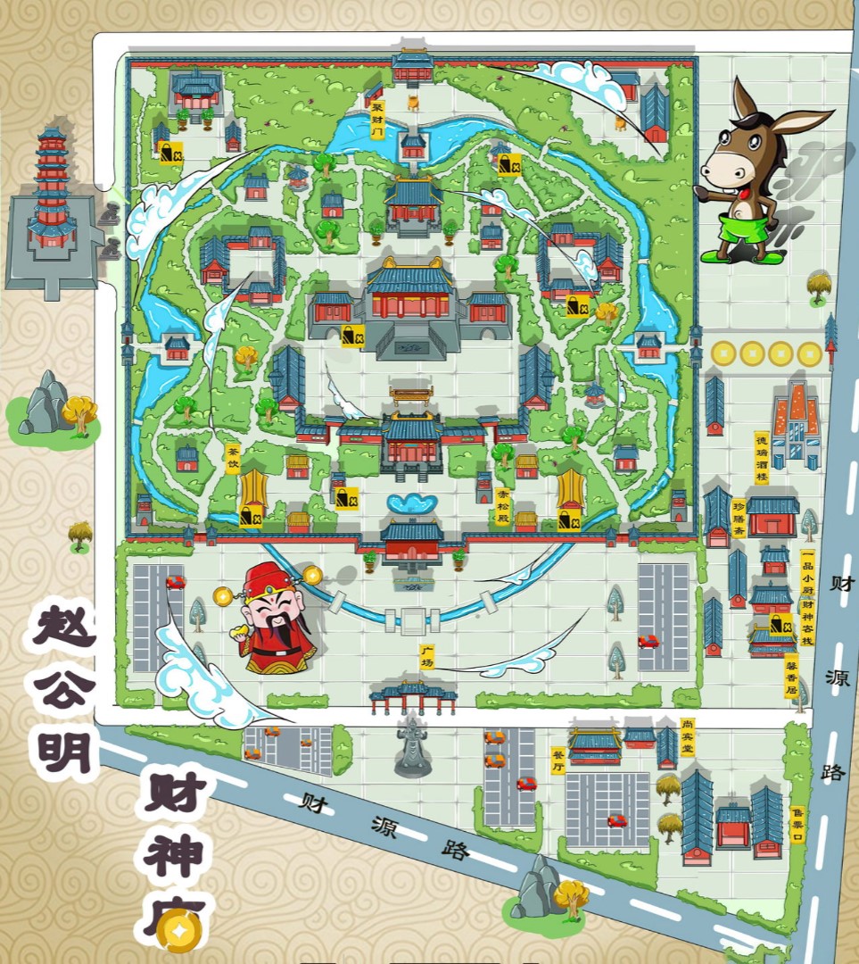 颍泉寺庙类手绘地图